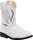 The Western Shops Kids Pointed Snip Toe Crocodile Print Boots