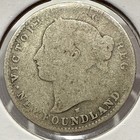 1876 10 Cents Newfoundland Canada 10c Silver Coin Scratched