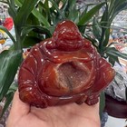 1 1lb Natural Red Agate Hand Carved Buddha Quartz Crystal Reiki Healing Random