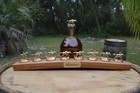 Blanton s Bourbon Cork Display Center Oak Barrel Half Stave  Blantons Name Plate