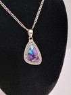 925 Sterling Silver Turquoise   Dahlia Pendant Necklace   Ring  sz 8  Set Sw