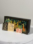 Vintage Russian Palekh Lacquer Box Fairy Tale Ussr Hand Painted Soviet Stamps