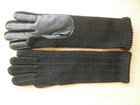 Black Knit Ladies Winter Gloves 12  Long