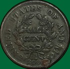 1804 Crosslet 4  Stems Draped Bust Half Cent Extremely Fine Xf Coin  Plug  44203