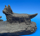 Christine Baldwin Lost Wax Bronze Of A Skye Terrier Dog With Fox Lt Ed 9 50 1976