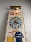 Rare Vintage Pabst Blue Ribbon Beer Clock With Light 1970   s