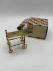 Concord Miniatures Dollhouse Beverage Cart Gold Metal Vintage Hard To Find Htf