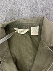 L l Bean Mens Military Jacket Green Full Zip Pockets Cotton 2 Button Size 38reg