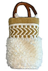 Anthropologie Sophia Woven Wine Caddy Holder Carrier Wrapped Leather Handles New