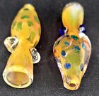 2 Pack 3  Thick Glass Chillum Tobacco Hand Pipe Bowl Free Screens