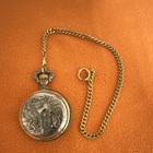 Westclox Mechanical Full Hunter Pocket Watch Chain White Dial Arabic Numerals