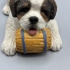 Vintage Sandicast St  Bernard Dog Figurine Sandra Brue 1994 Signed 3 25   
