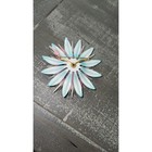Vintage 60s Blue Pink Enamel Flower Brooch Pin Starburst Mid Century Retro 3 