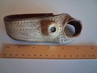 Antique Sailmakers Palm Tool Leather W bronze Sailors Sewing Glove Thimble