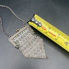 Antique Chatelaine German Silver Enamel Chain Mail Mesh Coin Purse Art Nouveau