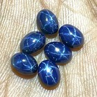 6 Pcs Natural Star Blue Sapphire 7x5mm Oval Polished Cabochon Loose Gemstone Lot
