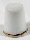 Vintage Yellow Rose floral Gold Trim Porcelain Thimble