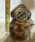 Vintage 7  Copper And Brass Miniature Deep Sea Diver s Helmet Replica