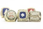 Atlanta Braves World Series Rings Set With Wooden Box   1991 1992 1995 1996 1999