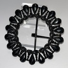 Vtg Xl Art Deco Era Belt Buckle - 4 5    Diam - Pierced Molded Metal -1920s-30s