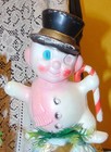 Vintage Santa   Snowman Christmas Googley Eye Soft Plastic Decorations-hong Kong