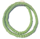 Ghana African Matched Apple Green Disk  Recycled Glass Trade Beads