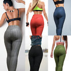 Women Yoga Pants Anti-cellulite Push Up High Waist Textured Leggings Gym