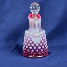 Vintage Fenton Cranberry Opalescent Hobnail Glass Cruet W Stopper