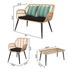 4 Pcs Outdoor Patio Rattan Furniture Set Cushions Loveseat Sofa W  Coffee Table