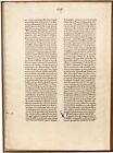 Biblia Latin Vulgate - Fust   Schoeffer 48-line Bible Leaf Mainz 14 August 1462