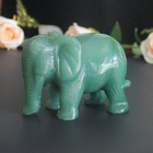 Carved Gemstone Natural Green Aventurine Elephant Figurine Animal Decor 98mm