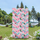 12pcs Artificial Flower Wall Rose Floral Panel Backdrop Decor For Party Wedding