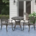 3-piece Patio Bistro Dining Furniture Set Cast Aluminum Outdoor Table And Chairs