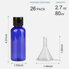 26 Pack 3oz Blue Travel Size Plastic Bottles Flip Cap And Funnels