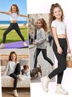 Resinta 4 Pack Girls Leggings Full Length Tight Pants 6-16 Years Black