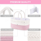 Diaper Caddy Organizer - Cotton Rope Nursery Storage Basket For Baby Essentials
