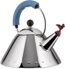 Alessi 9093 Michael Graves Kettle With Bird Whistle  Blue Handle