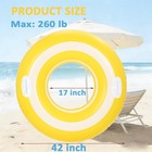 Giant Inflatable Pool Floats 2 Pack 43   Striped Swim Rings With Handles Adult