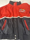 Vintage 90s Chevrolet Racing Jacket Size L Red Black Embroidered Logo Nascar Y2k