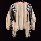 Native American Northern Plains Suede Fringe  Beaded Pow Wow Regalia War Shirt
