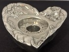 Vintage 1994 Arthur Court Bunny Rabbit Floral Heart-shaped Candle Holder
