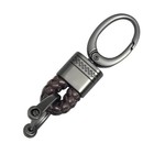Men Creative Metal Leather Key Chain Ring Keyfob Car Keyring Keychain Holder