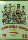 Vtg 90s Usa Olympic Basketball Dream Team Barcelona Bound Nba Pin Jordan Bryd