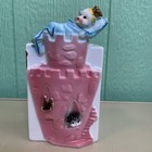 Vtg Dickson Japan Nursery Planter Princess Castle Pink Ceramic Mcm Kitschy