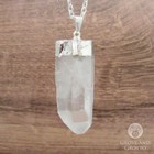 Extra Large Clear Quartz Pendant W  26  Chain Natural Rough Crystal