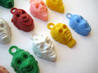 Vtg Plastic Scary Face Gumball Prize Charm Lot Of 24 Devil monster clown pirate