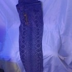 Catherine Malandrino Snakeskin Print Blue Skinny Slim 5-pocket Denim Jeans