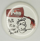 Vintage 1996 Mr Pibb Put It In Your Head Weird Advertising Pinback Button