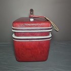 Vintage Samsonite Silhouette Ii Train Case Makeup Hard Shell Maroon No Key tray