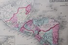 Original Johnsons C  1861 Hand-colored Atlas Map  Central America    Inset Maps